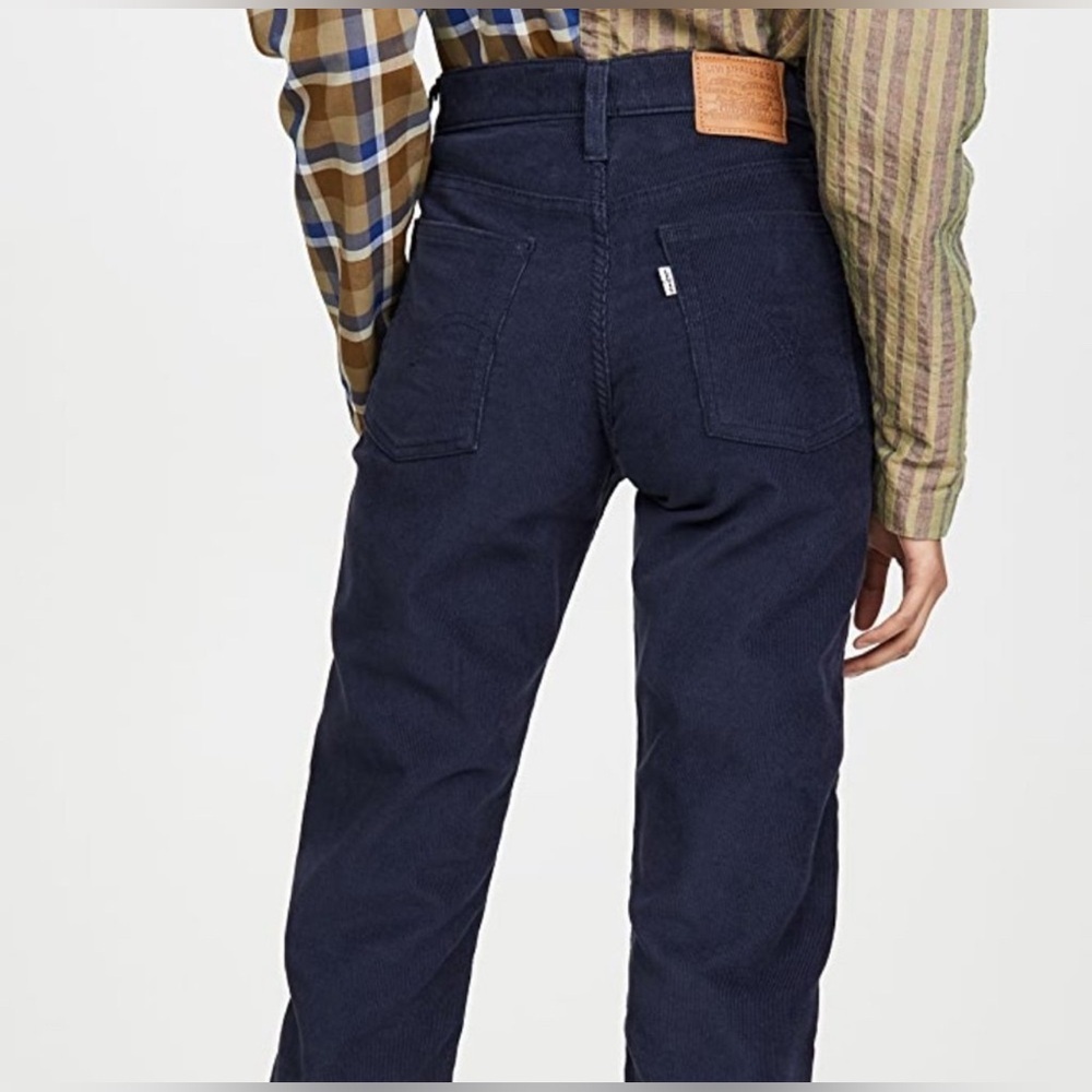 Levi’s Premium Wedgie Straight Corduroy Pants • Sz 27 • Muted Slate Blue - Picture 5 of 13